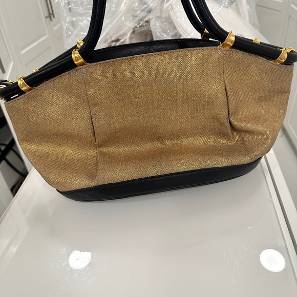 Donna Karan Metallic Canvas Satchel Women's Bag - Picture 4 of 8